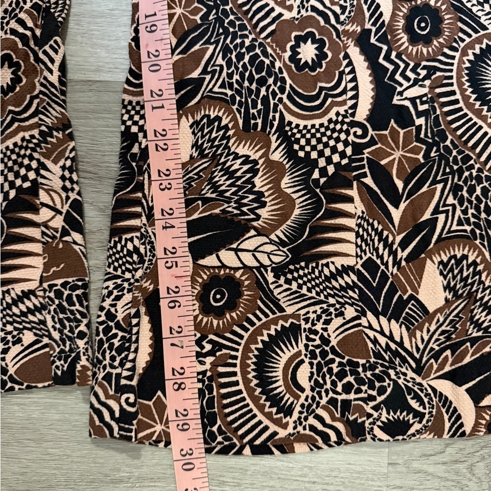 Anthropologie Black and Brown Patterned Flare Pants - Picture 8 of 8